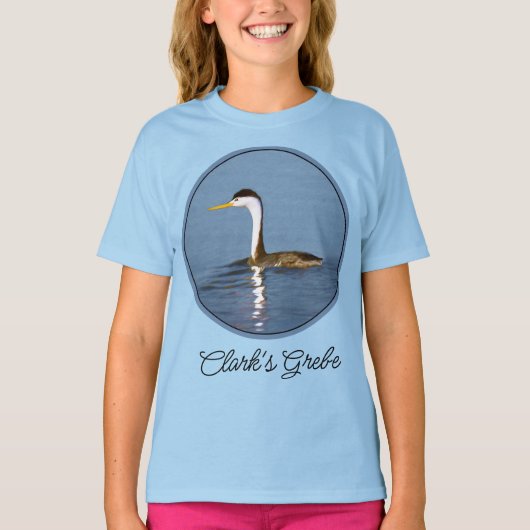 Clark's Grebe Painting - Original Bird Art T-Shirt Tシャツ (正面)