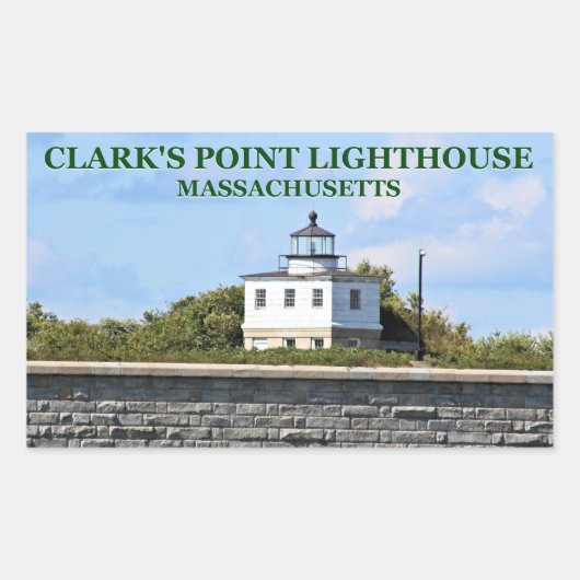 Clark's Point Light house, Massachusetts Stickers 長方形シール (正面)