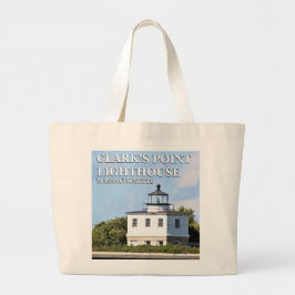 Clark's Point Light house, Massachusetts Tote Bag ラージトートバッグ
