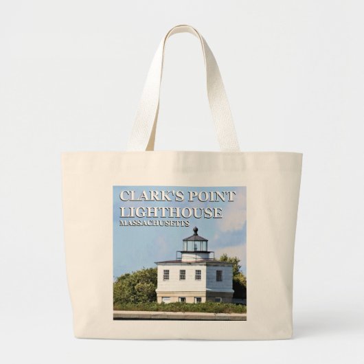 Clark's Point Light house, Massachusetts Tote Bag ラージトートバッグ (正面)