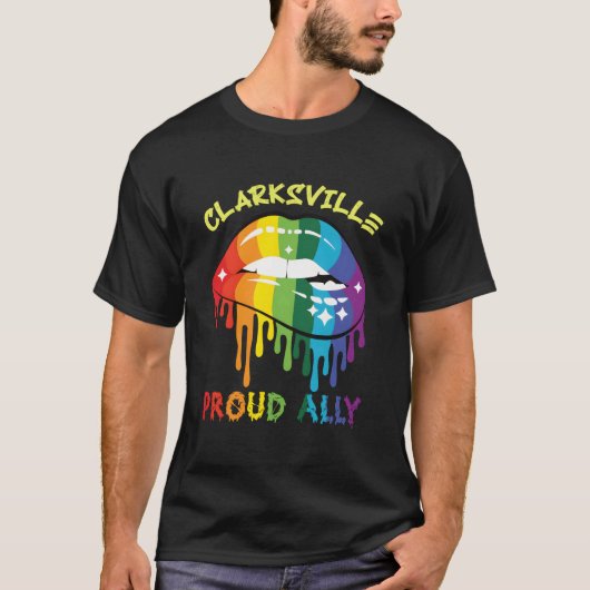 Clarksville Proud Ally Lgbtq Pride Us Tシャツ (正面)
