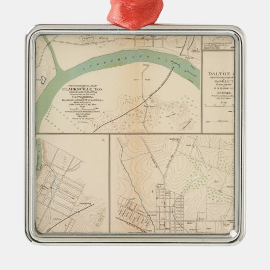 Clarksville、Tenn、ドルトン、Ga メタルオーナメント (正面)