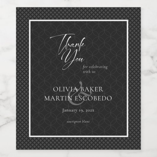 Class モダン Black Thank You ワインラベル (シングルラベル)