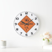 Class 1.1L Explosives Hazard Sign ラージ壁時計 (ホーム)