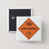 Class 1.1L Explosives Hazard Sign 缶バッジ (正面&裏面)