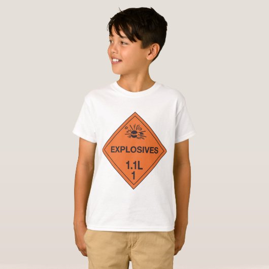 Class 1.1L Explosives Hazard Sign Tシャツ (正面フル)