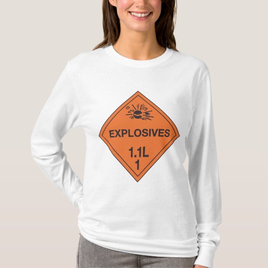Class 1.1L Explosives Hazard Sign Tシャツ (正面)