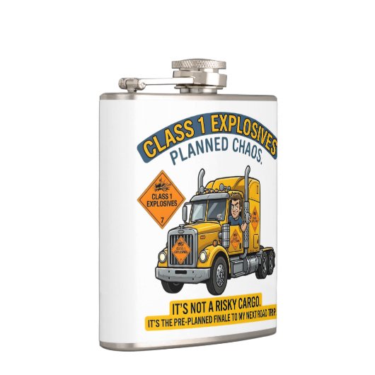 Class 1 Explosives Trucker Gift | Funny ADR Hazard フラスク (右)