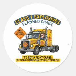 Class 1 Explosives Trucker Gift | Funny ADR Hazard ラウンドシール