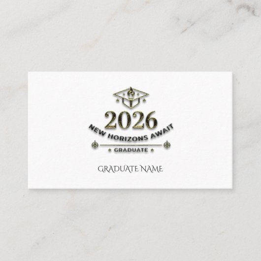 Class 2026 Gold Foil Note Card / Tarjeta Graduado コーリングカード (正面)