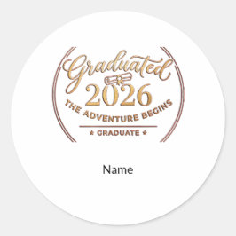 Class 2026 Gold Foil Sticker / Pegatina Graduación ラウンドシール