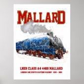 Class A4 Mallard - World Fastest Steam Locomotive ポスター (正面)