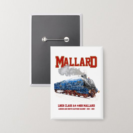 Class A4 Mallard - World Fastest Steam Locomotive 缶バッジ (正面/裏面)