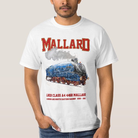 Class A4 Mallard - World Fastest Steam Locomotive Tシャツ (正面)