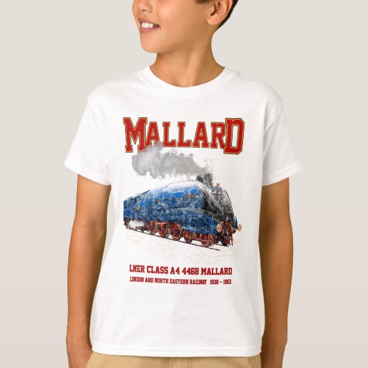 Class A4 Mallard - World Fastest Steam Locomotive Tシャツ (正面)