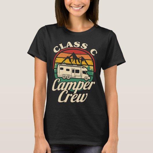 Class C Camper Crew RV Camping Matching Family Men Tシャツ (正面)