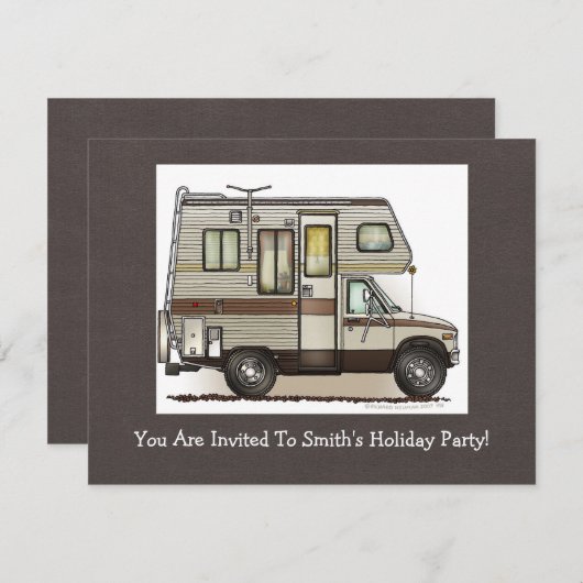 Class Camper RV磁石 招待状 (正面/裏面)