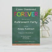 Class Dismissed Forever Teacher Retirement Party 招待状 (スタンド正面)