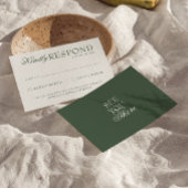 Class Emerald Green Boho Old Money Wedding 出欠カード