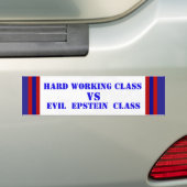 Class Evil Epstein Corruption vs Working Class PED バンパーステッカー (車上)