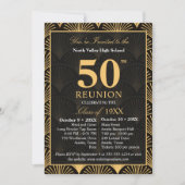 Class of 1976 50th Reunion Invitation Art Deco 招待状 (正面)