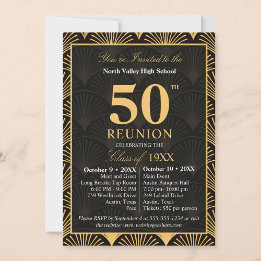 Class of 1976 50th Reunion Invitation Art Deco 招待状