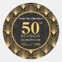 Class of 1976 50th Reunion Round Favor Stickers ラウンドシール