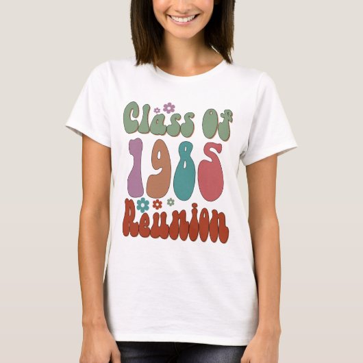 Class Of 1985 Retro Groovy Reunion High school  Tシャツ (正面)