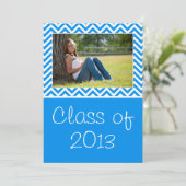 Class of 2013 Blue Chevron Stripe Graduation 招待状 (スタンド正面)