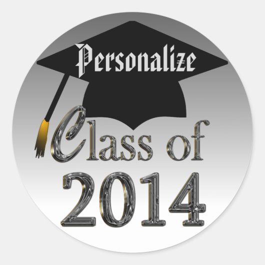 Class Of 2014 Graduation Stickers Seals ラウンドシール (正面)