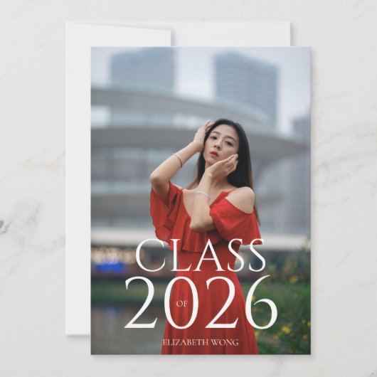 Class of 2022 Custom Text Photo Modern Graduation 案内状 (正面)