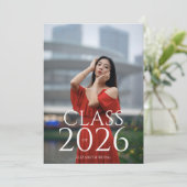 Class of 2022 Custom Text Photo Modern Graduation 案内状 (スタンド正面)