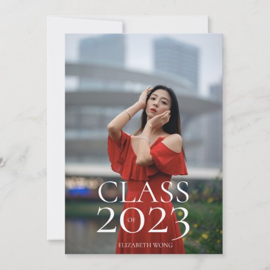 Class of 2022 Custom Text Photo Modern Graduation 案内状 (正面)