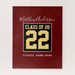 Class of 2023 Burgundy Black and Gold Graduation ジグソーパズル<br><div class="desc">Congratulations class of 2023</div>