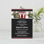 Class of 2023 Burgundy Red卒業写真 招待状 (スタンド正面)