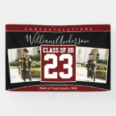 Class of 2023 Burgundy Red卒業写真 横断幕 (横)