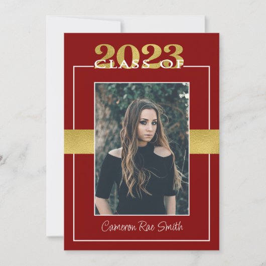 Class of 2023 Maroon & Gold Graduation Party 招待状 (正面)