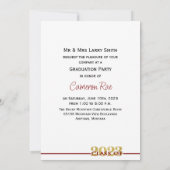 Class of 2023 Maroon & Gold Graduation Party 招待状 (裏面)