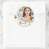 Class Of 2024フローラ写真卒業 ラウンドシール (バッグ)