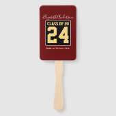 Class of 2024 Burgundy Black金ゴールド卒業写真 ハンドファン (正面)