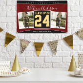 Class of 2024 Burgundy Black金ゴールド卒業写真 横断幕