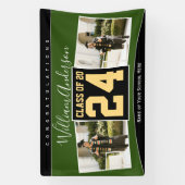 Class of 2024 Green Black & Graduation Photo 横断幕 (縦)