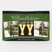 Class of 2024 Green Black & Graduation Photo 横断幕 (横)
