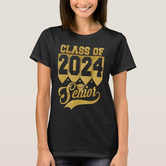 Class Of 2024 Senior 2024 Grad Graduate 24 Graduat Tシャツ (正面)