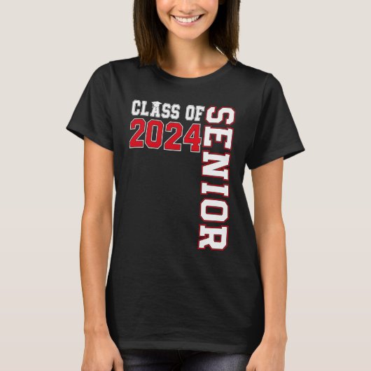 Class of 2024 Senior 24 High School Graduation Par Tシャツ (正面)