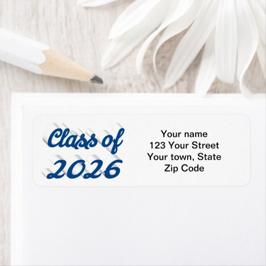 Class of 2025 blue script graduation ラベル (インサイチュ)