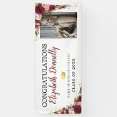 Class of 2025 Burgundy金ゴールド卒業写真 横断幕 (縦)