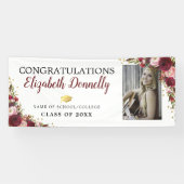 Class of 2025 Burgundy金ゴールド卒業写真 横断幕 (横)
