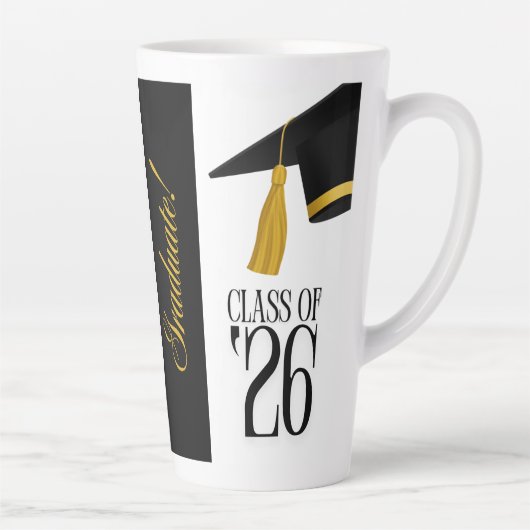 Class of 2025 Graduation Gift with Name & School カフェラテマグ (右)