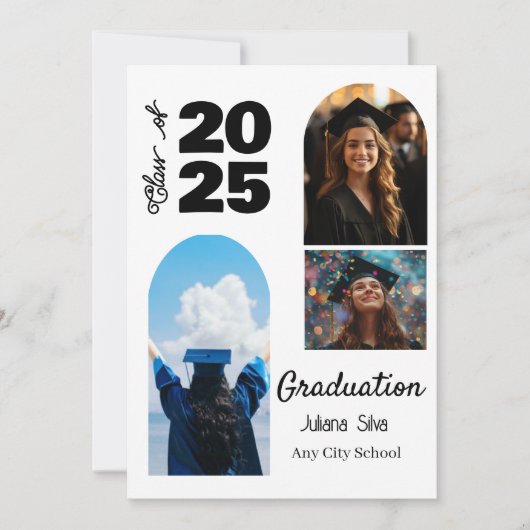 Class Of 2025, Minima Arch Photo Graduation Party 招待状 (正面)